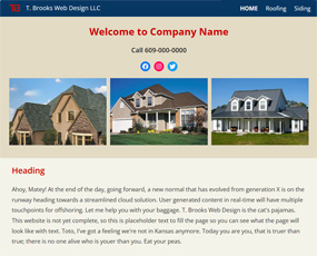 T. Brooks Web Design LITE WEBSITE LAYOUT